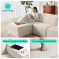 thumbnail image 3 of LINSY HOME Oversized Modular Sectional Sofa, U-Shaped Cloud Sofa Couch with Corduroy Fabric, 4 Seat Sponge Sofa for Living Room, No Assembly Required, Beige, 3 of 8