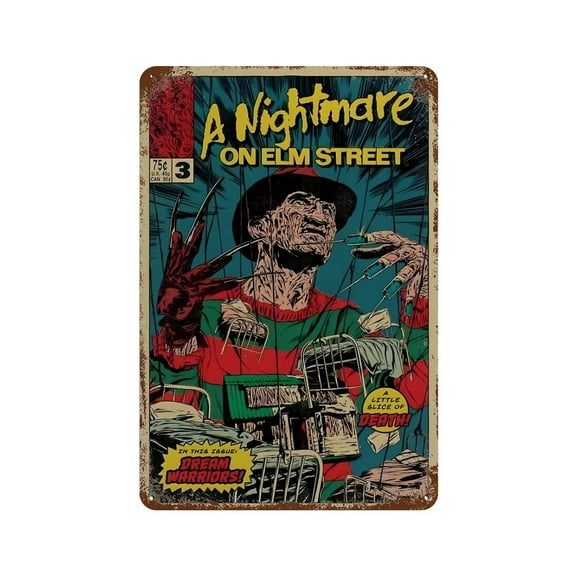 8x12 Inch Freddy Krueger Tin Metal Decorative Wall Paintings - Vintage Artwork for Home Decor