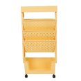 thumbnail image 1 of Movable Bookshelf Cart 5 Tier Holder With Wheels Modern Stylish Design Magazines Files Album Recipe Book Storage Organizer For Sofa End Bed Beside, 1 of 8
