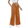 thumbnail image 5 of TEMOFON Womens Baggy Wide Leg Palazzo Pants Fall Casual Loose Drawstring Elastic Waisted Lounge Trousers with Pockets, 5 of 7