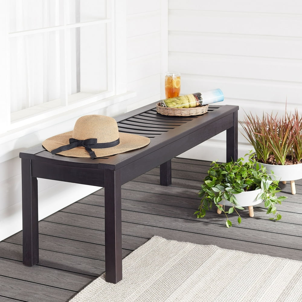Better Homes & Gardens Delahey Slatted Wood Outdoor Bench