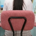 thumbnail image 6 of JJS Low Back Velvet Fabric Home Office Computer Chair with Armrest in Pink, 6 of 9