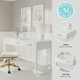 thumbnail image 3 of Martha Stewart Shaker Style Home Office 3 Drawer Desk in White with Polished Brass Hardware, 3 of 13