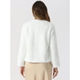 thumbnail image 3 of DARING DIVA Women's Faux Fur Long Sleeve Fluffy Outerwear Coat XS White, 3 of 6