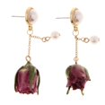 thumbnail image 2 of Pendientes creativos de capullos de flores naturales con resina epoxi UNA, 2 of 9