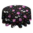 thumbnail image 4 of Pioneer Flower Floral Print Pattern Round Tablecloth 60"x60",Wrinkle Wipeable Table Cloth for Kitchen Dining Room Picnic Patio Party, 4 of 6