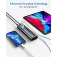 thumbnail image 5 of Powered USB Hub 3.2, AUBEAMTO 10-Port USB 3.2/USB C Hub (10Gbps USB-A 3.2 +2 USB-C 3.2 +7 USB 3.0 Ports) with Individual On/Off Switches and 12V Power Adapter, Aluminum USB Hub Powered for Laptop PC, 5 of 8