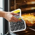 thumbnail image 3 of Black Yellow Pot Holders for Kitchen Heatproof Potholder, 5 Pack Garden Floral Stripe Aesthetic Flower Boho Hot Pads Multipurpose Oven Pads Cloth Potholders Trivet for Cooking Baking, 3 of 8