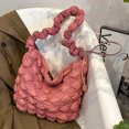 thumbnail image 4 of Bolso Hombro Plisado Acolchado Bordado Hilo Mujer Bolsos Cruzados Rojo, 4 of 9