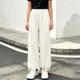thumbnail image 5 of Lmnyox Wide Leg Pants for Girls Fashion Cute Baggy High Waist Trousers Lightweight Solid Color Workout Pants, 5 of 7