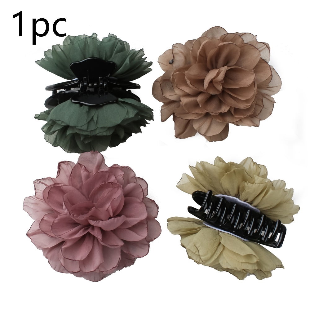 Flower hair grab clip flower hair accessories fabric juan gauze lightweight ladies hairpin back head hairpin