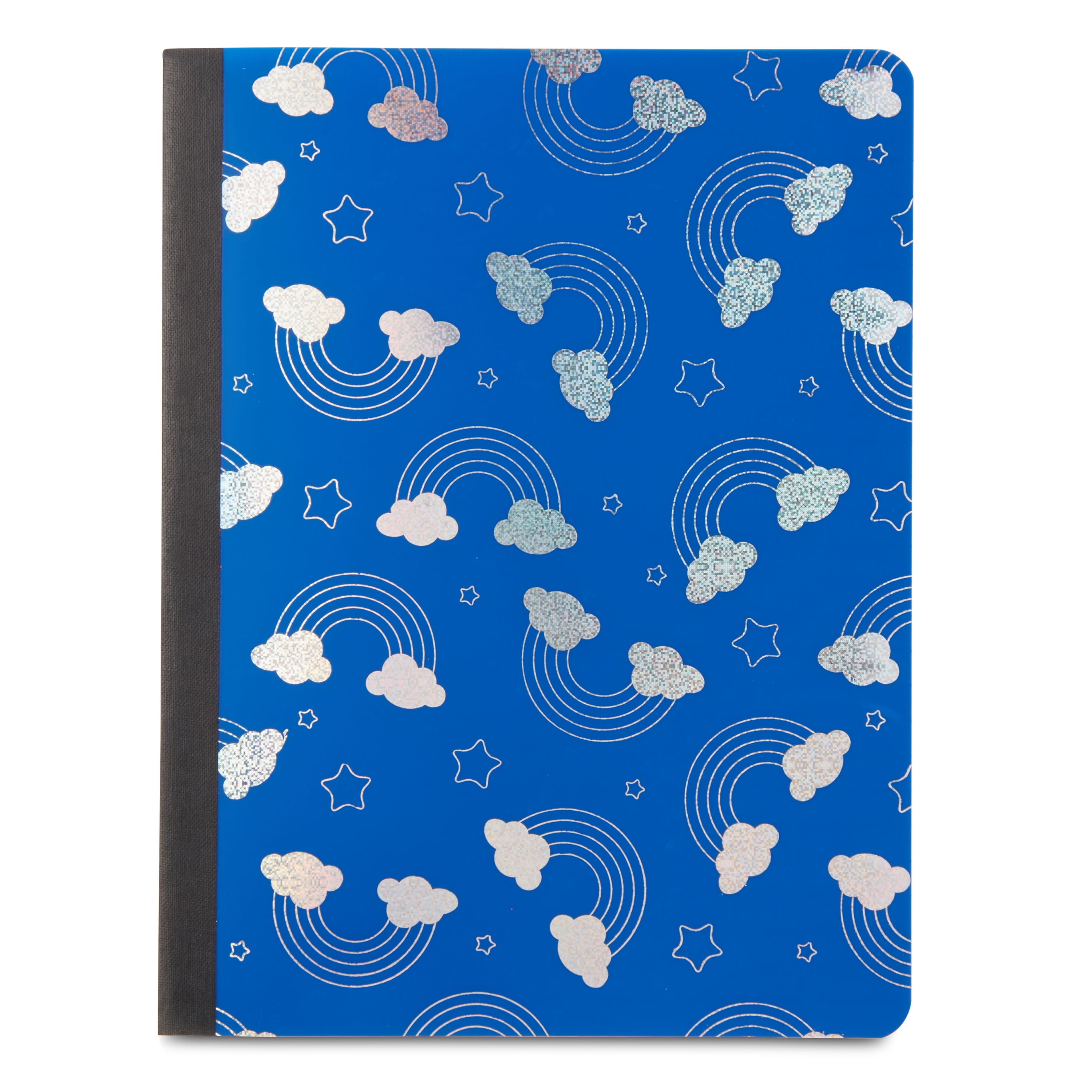 Pen+Gear Poly Composition Book,Blue with Foil Rainbows and Stars