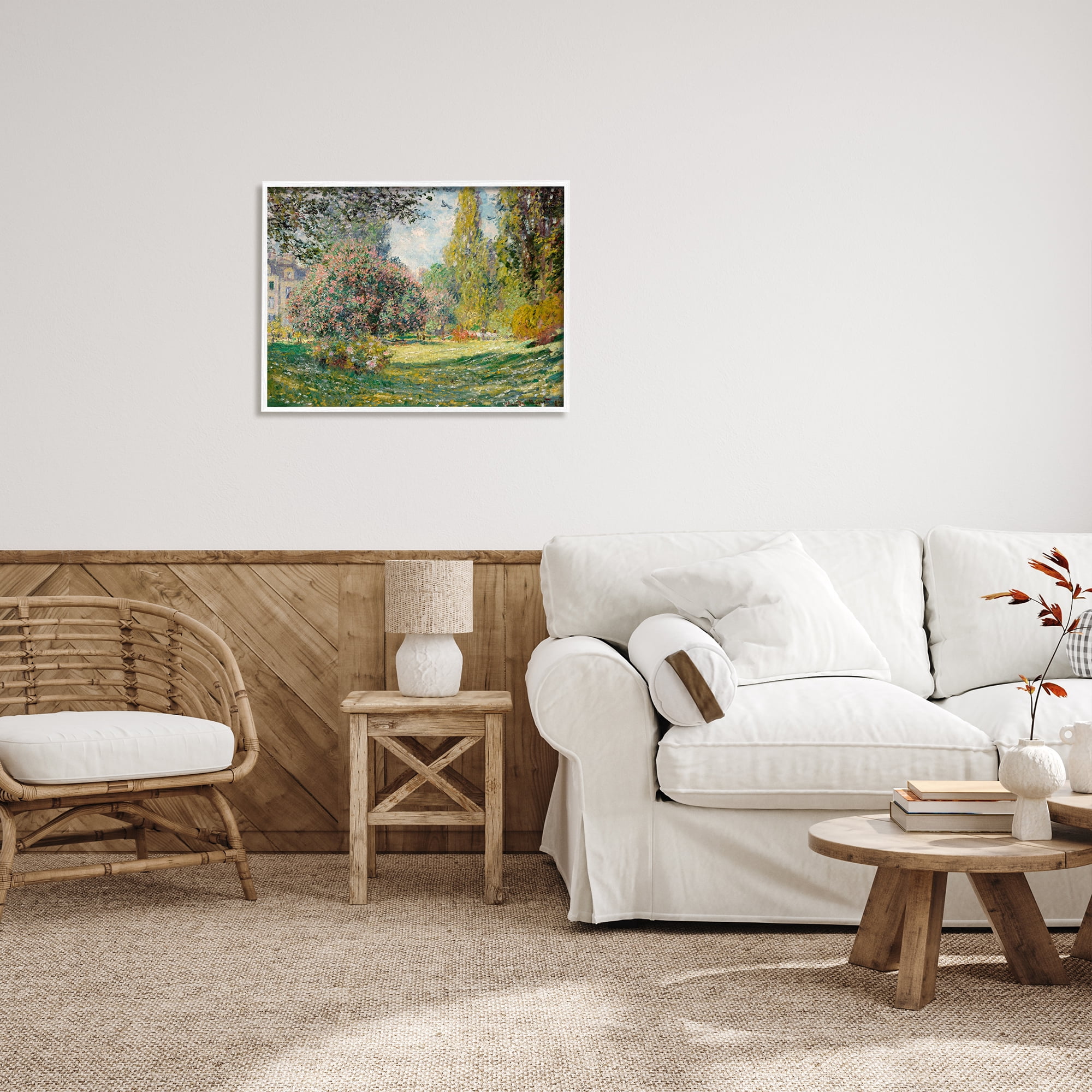 Stupell Industries Impressionist Flower Field Garden Vintage Estate Painting White Framed Art Print Wall Art, Design by Lettered and Lined