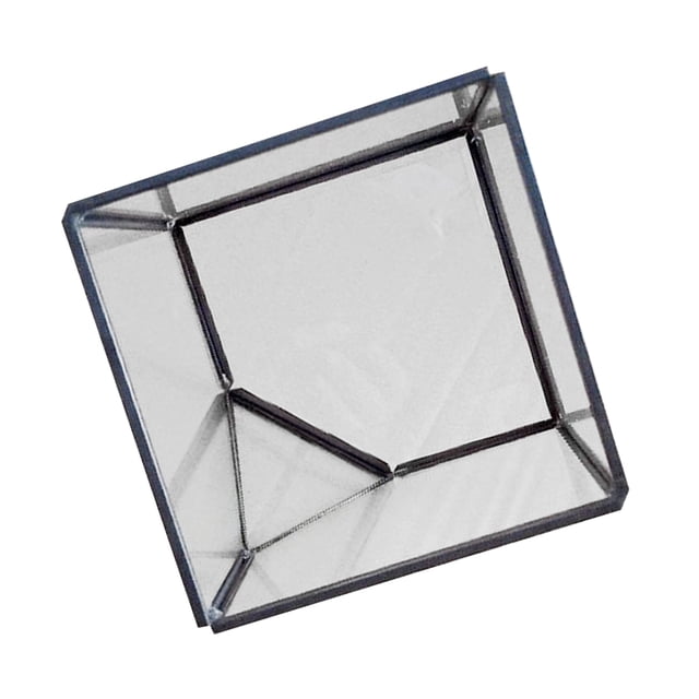 GROWTH TANK Modern Clear Air Planter Glass Cube Box Micro Landscape Container - Black L L Black