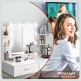 thumbnail image 4 of HOMCOM Makeup Vanity Desk and Stool Set with Lighting Mirror, White, 4 of 10