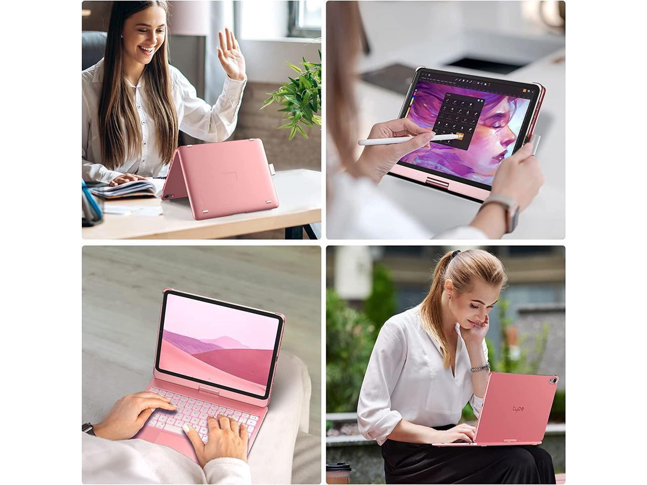 Touchpad Case with Keyboard for iPad 10th Generation 10.9 inch 2022, Trackpad - 360° Rotatable - Wireless Backlit Keyboard Cover with Pencil Holder