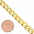 thumbnail image 2 of 7.5mm 14k Yellow Gold Plated Flat Curb Chain Bracelet, 7 inches, 2 of 7