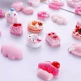 thumbnail image 2 of U8MO 10 Resin Cabochons Food Slime Charms Valentines Day Pink Assorted Lot, 2 of 2