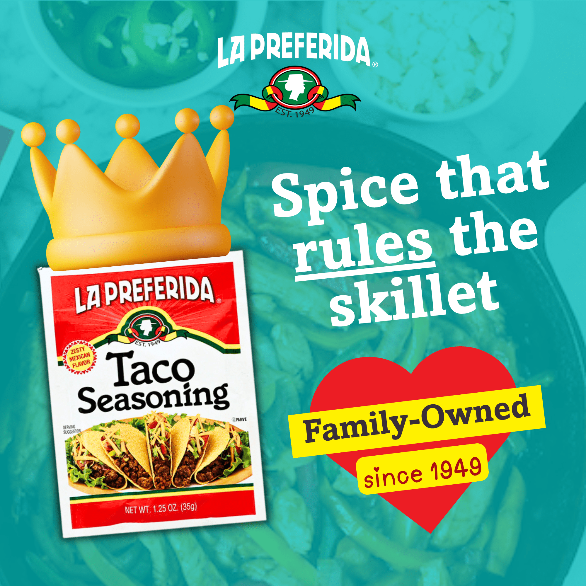 (12 pack) La Preferida Taco Seasoning, 1.25 oz