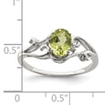 thumbnail image 2 of 925 Sterling Silver Rhodium Plated Diamond and Peridot Oval Ring Size 9, 2 of 7