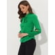 thumbnail image 4 of Blusa elegante Allegra K de gasa Verde XS con cuello de pajarita, 4 of 5
