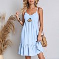 thumbnail image 6 of Summer Dresses for Women 2025 Fashion Plus Size Trendy Clothes 2025 V-neck Strap Solid Color Dress Up to 65% off!, 6 of 8