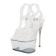 thumbnail image 4 of ifundom 1Pair White Platform Ladies Sandals with Stable Heels for Weddings and Special Events, 4 of 8