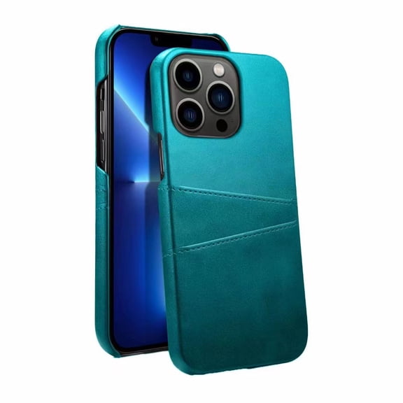 Classic Wallet Case for iPhone 16e, 2 Credit Card Holder Pockets Premium Synthetic Leather Slim Fit Shockproof Protective Lightweight Phone Case Cover for iPhone 16e, Green
