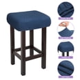 thumbnail image 3 of Uxcell 4Pcs Fundas de Taburete Rectangulares, Fundas de Taburete de Bar, Funda de Asiento de Silla Azul Marino, 3 of 6