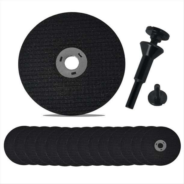 Kit de Ruedas de Corte de 3 Pulgadas con Mandril de 1/4 de Pulgada, Discos de Corte con Orificio para Eje de 3/8 de Pulgada, 15 Piezas + 1 Paquete de Mandril