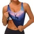 thumbnail image 3 of Pofeuu Night Sky Elk Print Sports Bra for Women Sexy Vest Yoga Running Gym Fitness Crop Bras Tops-XX-Large, 3 of 8
