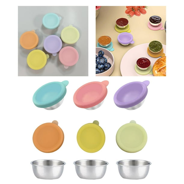 Pieces Condiment Containers with Lids Silicone Lids 50ml Seasoning