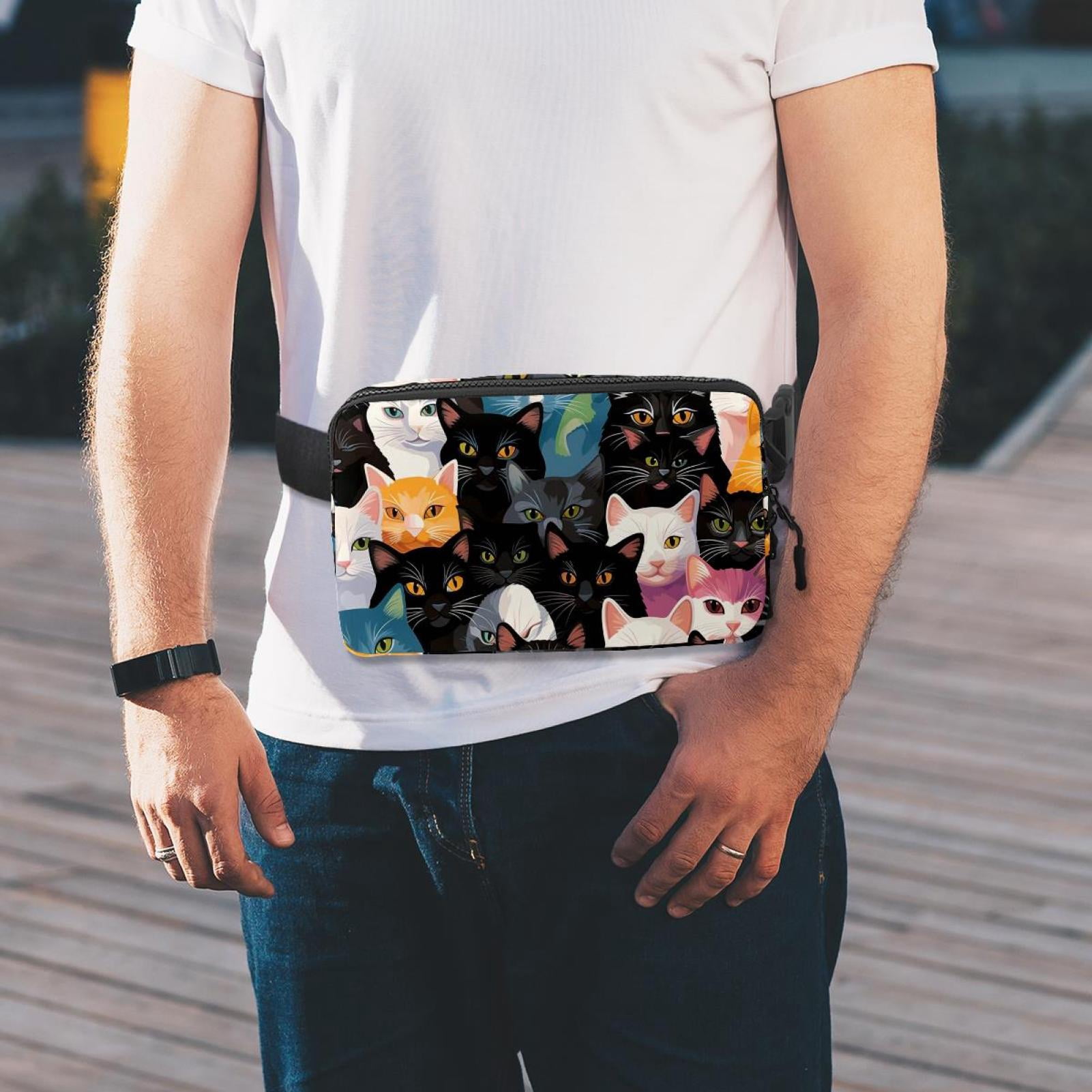 Cat Waist Pack Running Belt Fanny Packs Lightweight Adjustable with Extension Strap Unisex