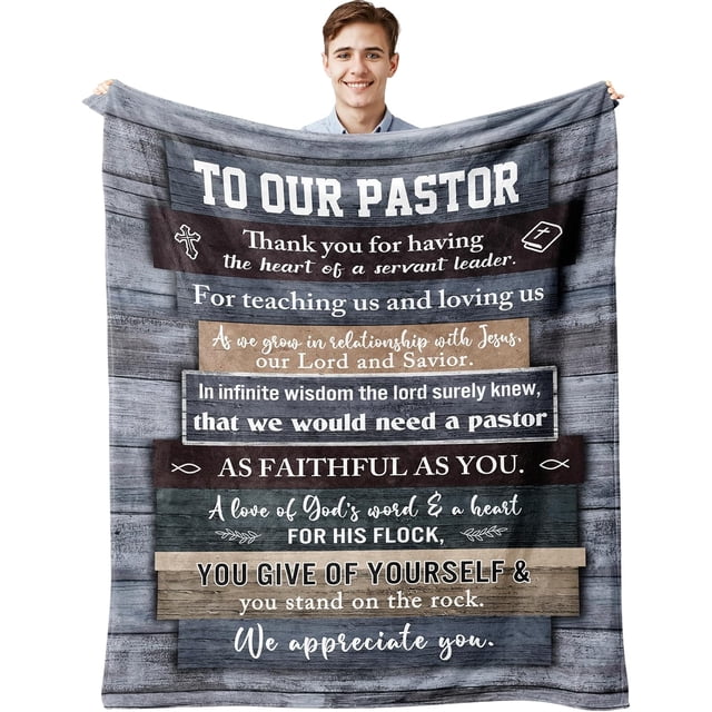 LHSHID Pastor Appreciation Gifts Pastor Gifts for Men Unique Pastor Gifts Blanket Gifts for Pastor Christian Pastor Gifts Thank You Gift for Pastor Catholic Religious Gifts for Pastor 30"x40"