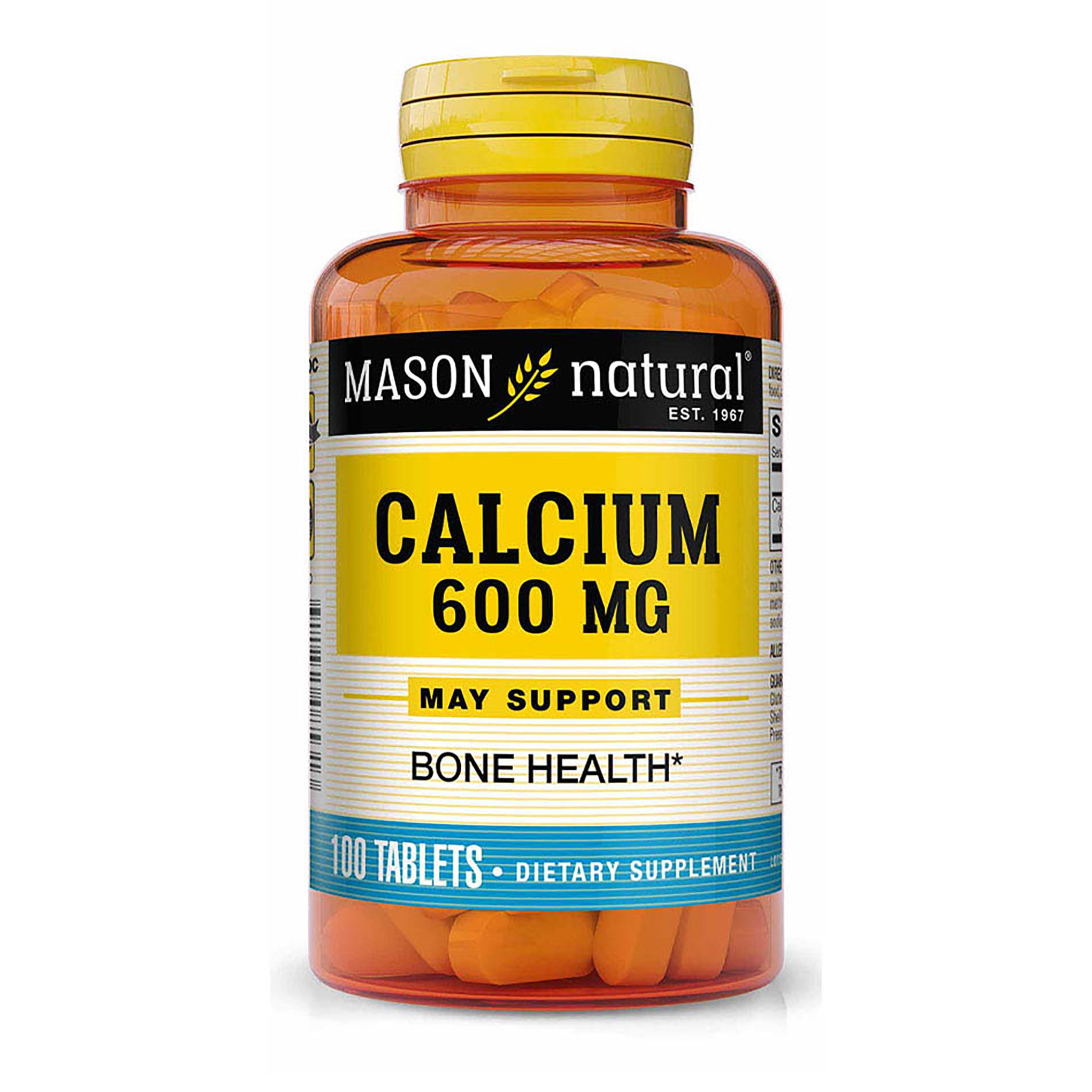 Mason Natural Calcium 600 mg - Strengthens Muscle Function, Supports Healthy Bones and Overall Health, 100 Tablets