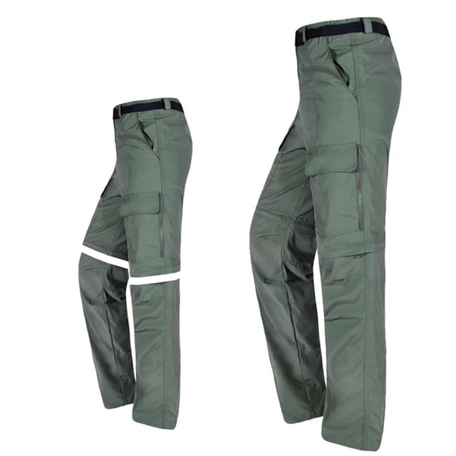 hoksml Pantalon de Randonnée Convertible à Séchage Rapide pour Homme, Pantalon Cargo Tactique à Fermeture Éclair avec Multiples Poches pour Voyage en Plein Air