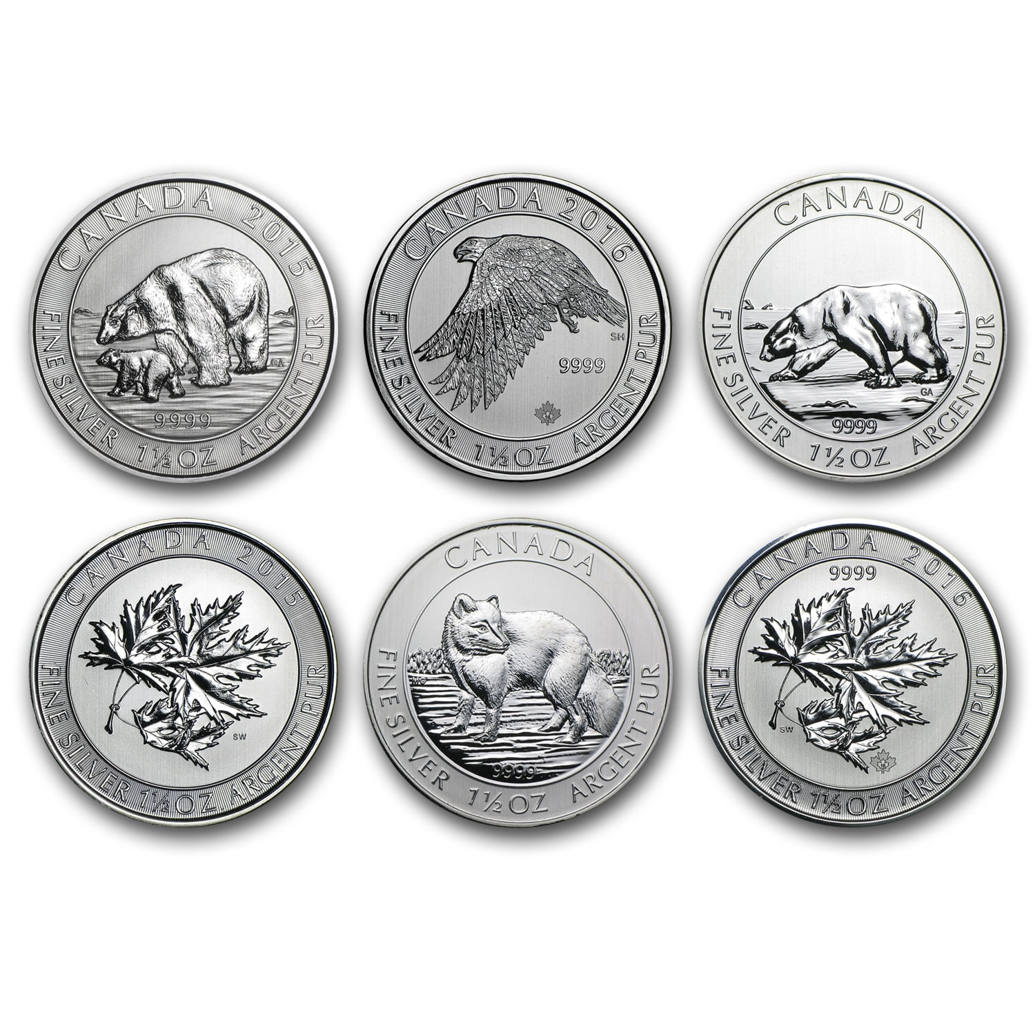 2016 1.5 oz Canadian Silver White Falcon $8 Coin .9999 Fine BU
