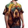 thumbnail image 2 of Retro Dog Men's Short Sleeve Poplin Beach Shirts, Casual Printed Button Down Summer Hawaiian Shirt - Unisex, 2 of 6