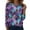 Blue #031, variant on Mardi Gras Shirts for Women Sequins Crew Neck Holiday Tunic Tops Long 3/4 Sleeve Mask Print Novelty T Shirts Purple Pink S