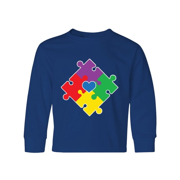 Inktastic Autism Awareness Month Puzzle Long Sleeve Youth T-Shirt