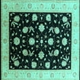 thumbnail image 1 of Ahgly Company Machine Washable Indoor Square Oriental Turquoise Blue Industrial Area Rugs, 6' Square, 1 of 4