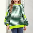 thumbnail image 2 of Mercatoo Girls Striped Sweatshirts Oversized Star Graphic Crew Neck Pullover Sweatshirts Clothes Teen Kids Cute Tops Sweater, 2 of 4