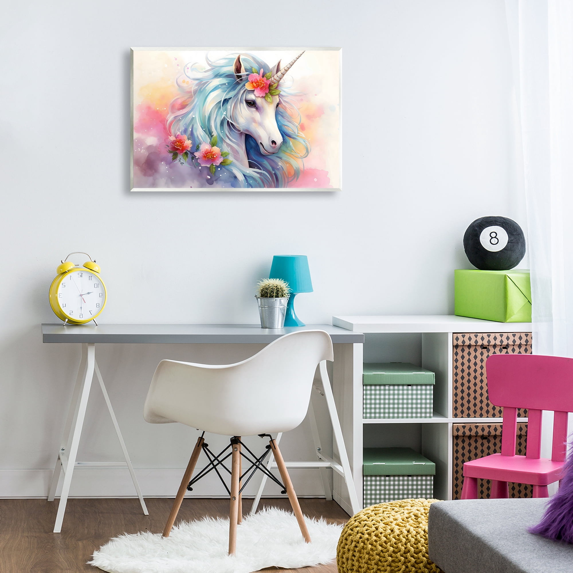 Stupell Industries Magical Unicorn with Blossoms Wall Plaque Art, design by Creative Studio