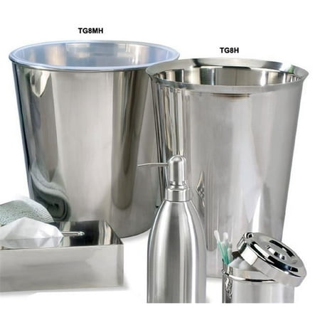 Tatara Group TG8MH Gloss Collection 9 Quart Wastebasket -Fits Plastic Liner - Mirror Finish