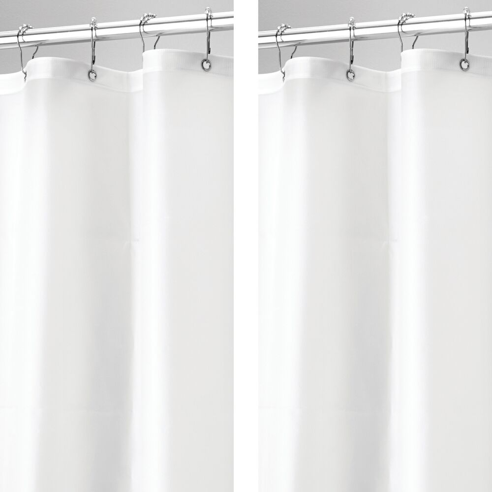 mDesign Waterproof Vinyl Shower Curtain Liner, 10 Guage 2 Pack