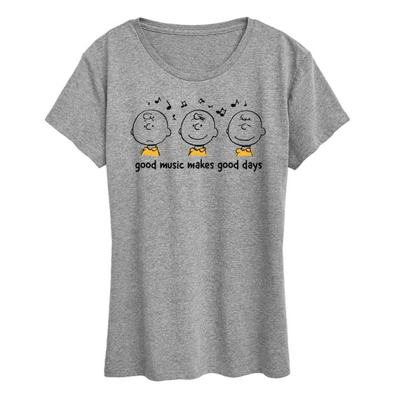 Peanuts - Good Music Good Days - Women's Short Sleeve Graphic T-Shirt