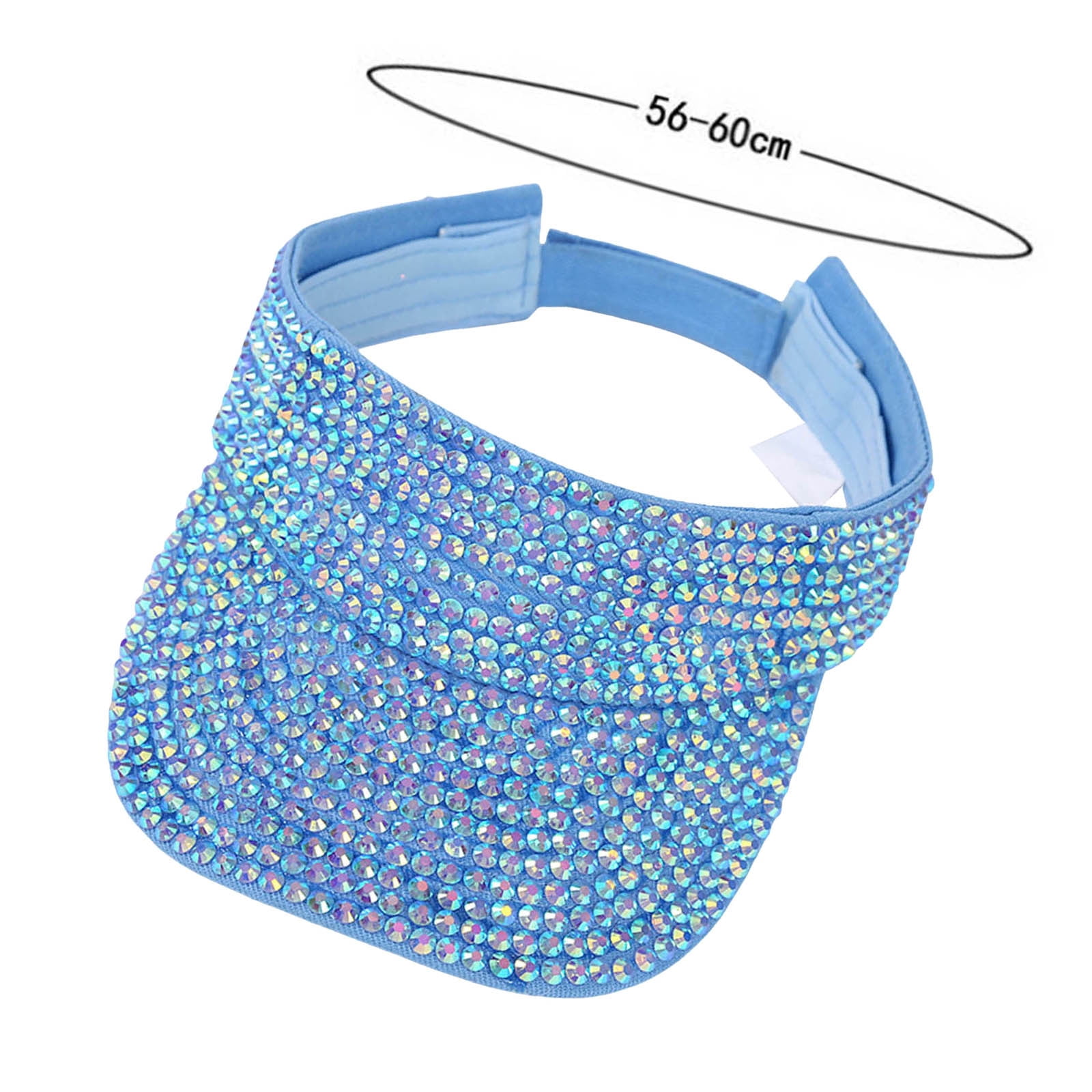 Shiny Rhinestones Sport Sun Visor Adjustable Summer Visor  display picture 1