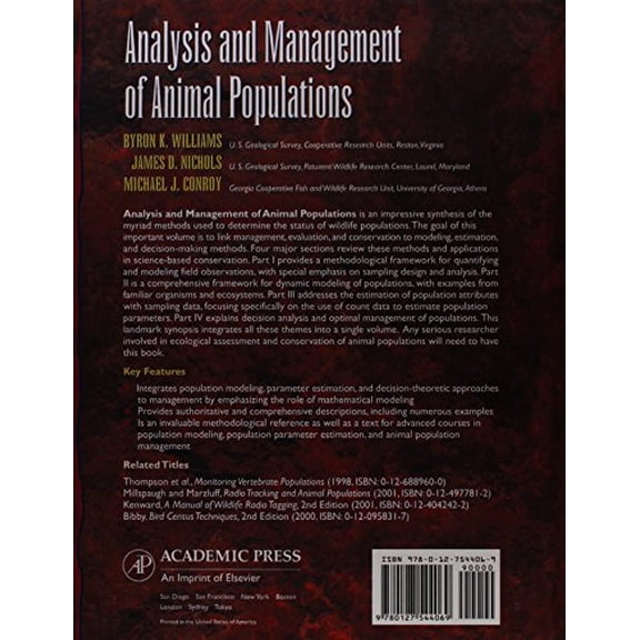 Pre-Owned Analysis and Management of Animal Populations Hardcover