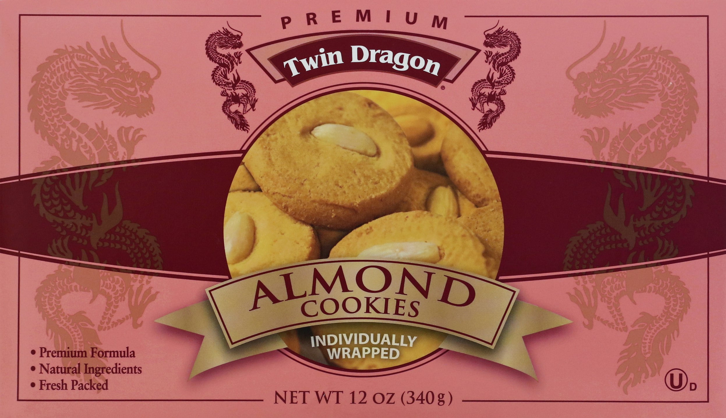 Twin Dragon Almond Dragon Cookies (Pack of 12)