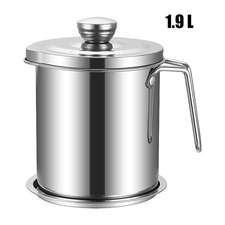Bacon Grease Container with Strainer, Stainless Steel Strainer